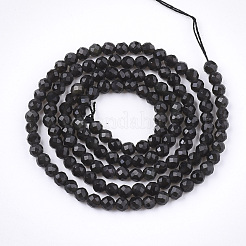 Natürliche schwarze Obsidian Perlen Stränge&nbsp;G-T108-41
