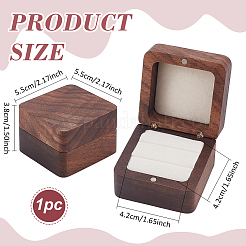 Boîtes de rangement en bois pour bagues à 2 compartiment&nbsp;CON-WH0089-110A
