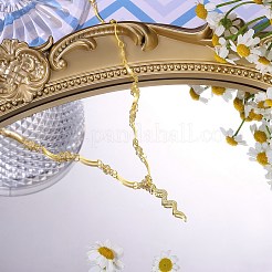 Halskette mit Schlangen-Anhänger aus Messing mit Mikropavé-Kubikzirkonia&nbsp;NJEW-PH01396