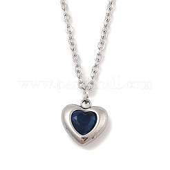Collane e bracciali con ciondolo a forma di cuore in acciaio inossidabile 304 con micro pavé di zirconi cubici e orecchini a bottone per donna&nbsp;SJEW-C004-13P-03