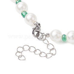 Argile polymère de fruits et graines de verre et collier de perles en perles acryliques&nbsp;NJEW-JN04582-02