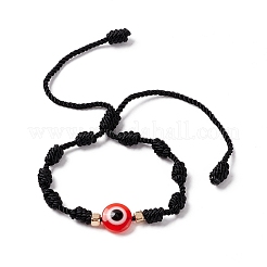 Braccialetto di perline intrecciate in resina malocchio con cordino&nbsp;BJEW-B065-06