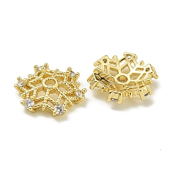 Cappucci con micro pavimentazioni in ottone placcato a cremagliera con perline di zirconi trasparenti&nbsp;KK-K386-11G