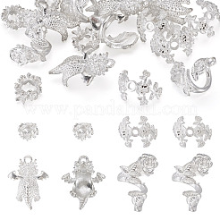 20 pièce 4 styles de capuchons de perles en alliage et de supports de cabochons suspendus&nbsp;FIND-TA0010-07