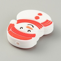 Perles de silicone écologiques de qualité alimentaire sur le thème de noël&nbsp;SIL-WH0015-05H