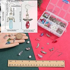 DIY Engel Glas & Legierung & Messing Strass Perlen baumeln Ohrringe Herstellung Kits&nbsp;DIY-SC0027-14