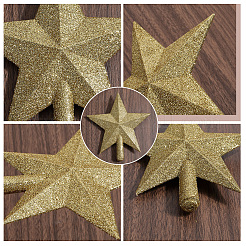Étoile en plastique ornements de cimier d'arbre de Noël&nbsp;AJEW-WH20004-17C
