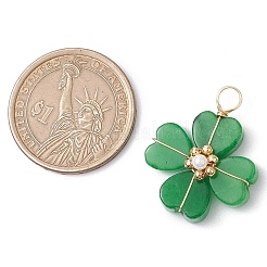 Gefärbte natürliche malaysische Jade-Klee-Anhänger&nbsp;X-PALLOY-JF03180-05