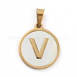 Placcatura sotto vuoto pvd acciaio inossidabile 304 con pendenti in conchiglia bianca&nbsp;STAS-G268-01V-G