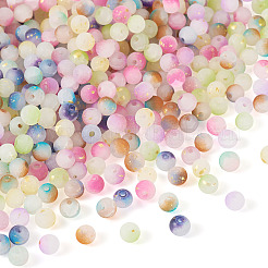540 Stück 9 Farben mattierte Backfarbe Crackle-Glasperlen mit Glitzerpulver&nbsp;DGLA-TA0001-27