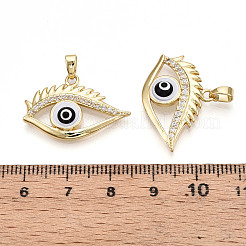Pendentifs avec zircon cubiques à micro-pavés en laiton&nbsp;KK-T070-74