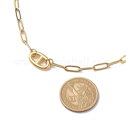 Ovales Gliederarmband und Halskette aus 304 Edelstahl mit Büroklammerketten&nbsp;SJEW-JS01254