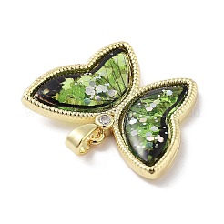 Colgante micropavé cubic zirconia de latón&nbsp;KK-F877-09G