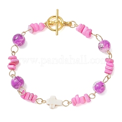 Armbänder aus Glas und natürlichen Süßwassermuscheln&nbsp;BJEW-JB13393