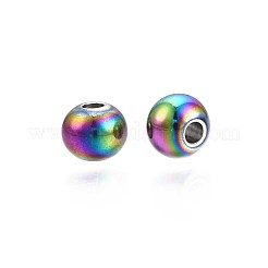 Perline in acciaio inossidabile 304 color arcobaleno con placcatura a cremagliera&nbsp;STAS-S119-081B-01