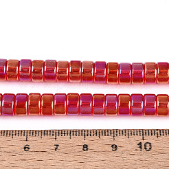 Ab color plateado cuentas de perlas de vidrio transparente&nbsp;GLAA-T026-4x8mm-T10