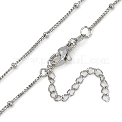 Colliers à chaîne satellite avec pendentif en forme de croix en laiton et imitation de perles&nbsp;NJEW-U015-09P