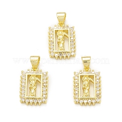 Ciondoli in ottone con placcatura a cremagliera con micro pavé di zirconi chiari&nbsp;KK-C011-40G