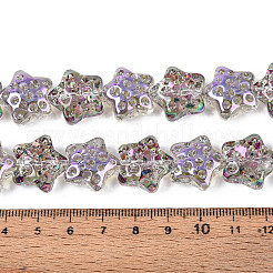 Chapelets de perles en verre transparent électrolytique&nbsp;EGLA-N020-02D