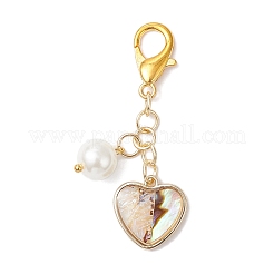 5 pz 5 stili ottone smalto imitazione conchiglia abalone decorazioni pendenti&nbsp;HJEW-JM03928