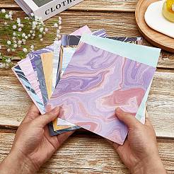 24 feuille de papier de scrapbooking carré à 12 styles avec motif marbré&nbsp;SCRA-GF0001-05