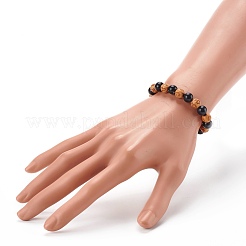 Holzimitat & Edelstein-Stil Acryl Perlen Stretch-Armbänder&nbsp;BJEW-JB06229
