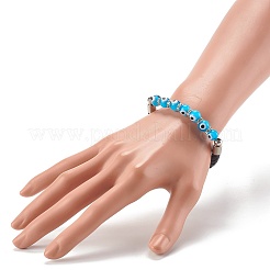 Bracelets de perles de mauvais œil faits à la main&nbsp;BJEW-JB06379-01