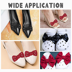 4 Stück 2 Farben Polyester-Bowknot-Schuhdekorationen&nbsp;FIND-PH0010-26