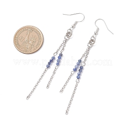 Orecchini pendenti rotondi in acciaio inossidabile 304 con sodalite naturale&nbsp;EJEW-JE06783-02