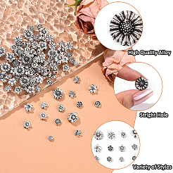 120 stücke 12 arten tibetischen stil legierung 3d blume perlen&nbsp;FIND-YW0009-60
