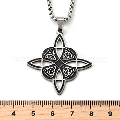 Collane con ciondolo a forma di nodo vichingo in acciaio inossidabile 201 per donna&nbsp;NJEW-M105-10A-P