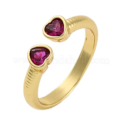 Gestellplattierung Messing Mikropflaster Zirkonia Manschettenfingerringe für Frauen&nbsp;RJEW-M028-11G