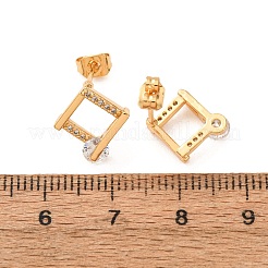Ottone micro spianare orecchini zirconi&nbsp;KK-CBACC01-04G