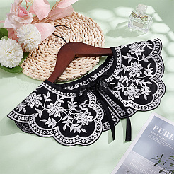 Falsi colletti ricamati con motivo floreale da donna in fibra staccabile&nbsp;AJEW-WH0347-09