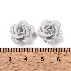 3d perline di alluminio per pittura a forno con fiore di rosa&nbsp;FIND-L019-01C