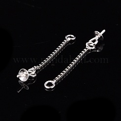 Anlaufgeschützte trendige rhodinierte 925 Sterling Silber Ohrstecker&nbsp;STER-M088-26B