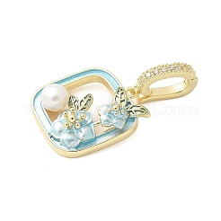 Ciondoli smaltato in ottone&nbsp;KK-F886-03G-11