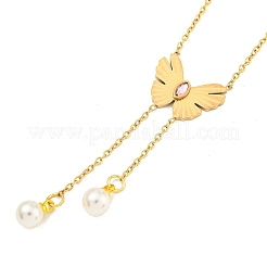 Placcatura ionica (ip) 201 collane di cristallo e strass in acciaio inossidabile&nbsp;NJEW-K270-22G