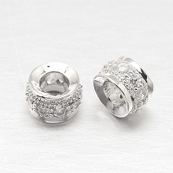 Anlaufschutz rhodiniert 925 Sterling Silber Zirkonia European Beads&nbsp;STER-O024-01