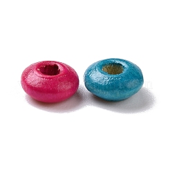 Perles de bois rondelle peintes à la bombe&nbsp;WOOD-G008-01A