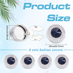 3 paire de boutons de manchette en alliage et strass&nbsp;BUTT-ME0001-37A