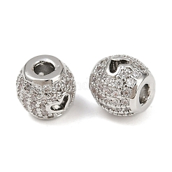 Perles de zircone cubique micro pave en Laiton&nbsp;KK-F906-23P