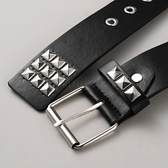 Ceintures en cuir PU à rivets carrés et chaîne pour jeans&nbsp;AJEW-WH20096-88A