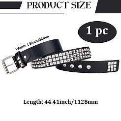 Ceintures à chaîne en cuir PU avec rivets pyramidaux en alliage&nbsp;AJEW-WH20018-82P