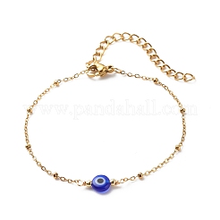 Juego de 2 pulsera con cadena de clip de latón de 2 estilos y cadena satélite de acero inoxidable 304&nbsp;BJEW-JB08620-01