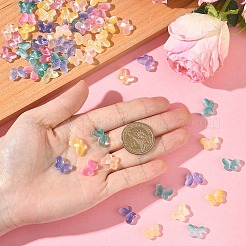 100 Stück 5 Farben zweifarbige transparente sprühlackierte Glasperlen&nbsp;GLAA-YW0005-20