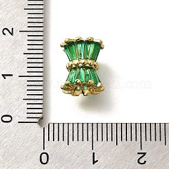 Colonna di placcatura in ottone micro pavé di perline europee in zirconia cubica trasparente&nbsp;KK-Q040-12G-02