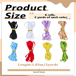 16 Yards 8 Farben doppelseitiges Satinband&nbsp;OCOR-LP0002-63