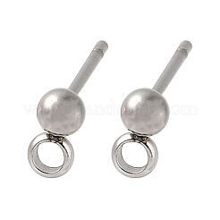 Ohrstecker-Beschläge mit Kugelkopf aus Edelstahl 304&nbsp;STAS-Z035-01P-G