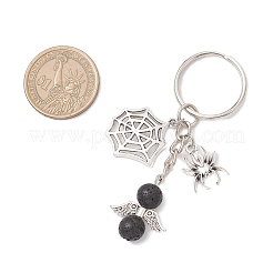 6 porte-clés en pierre de lave naturelle&nbsp;KEYC-JKC01304